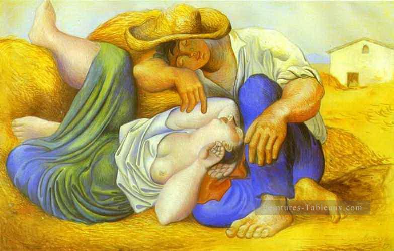 Paysans endormis 1919 cubistes Peintures à l'huile
